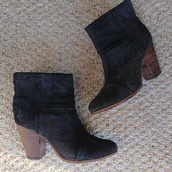 Rag and Bone newbury ankle black boots in Suede leather size 9.5 - Picture 1 of 12